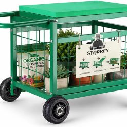 Alternative view of Lumi Discount Garden Seat with Wheels, Rolling Garden Stool Heavy Duty Gardening Cart with Seat and 20 Quart Storage Space for Patio