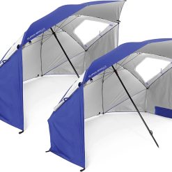 Alternative view of Discount Super-Brella UPF 50+ Sun and Rain Canopy Umbrella, 8 Foot Portable Beach Shelter with Side Panels
