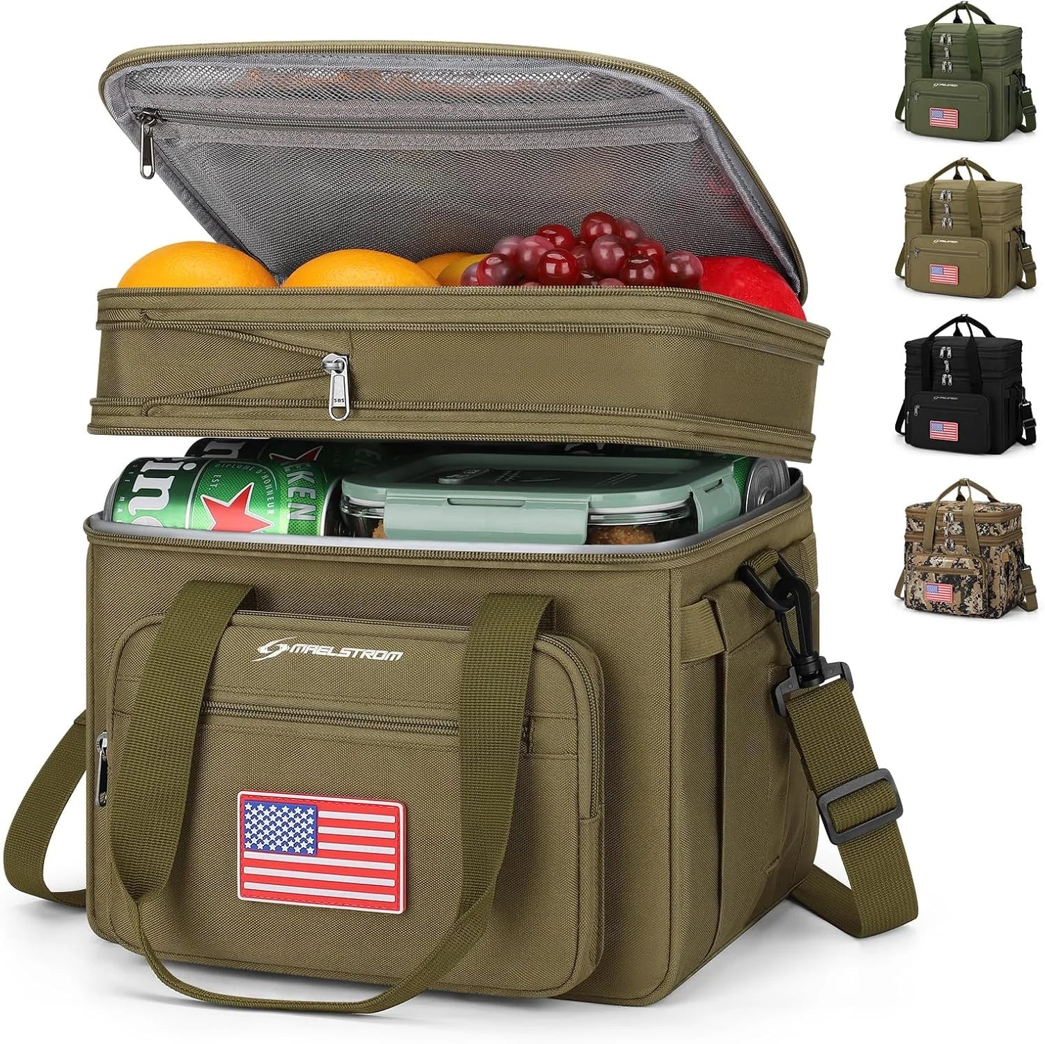Discount 23L Insulated Lunch Box, Expandable Double Deck Cooler Bag - Image 5