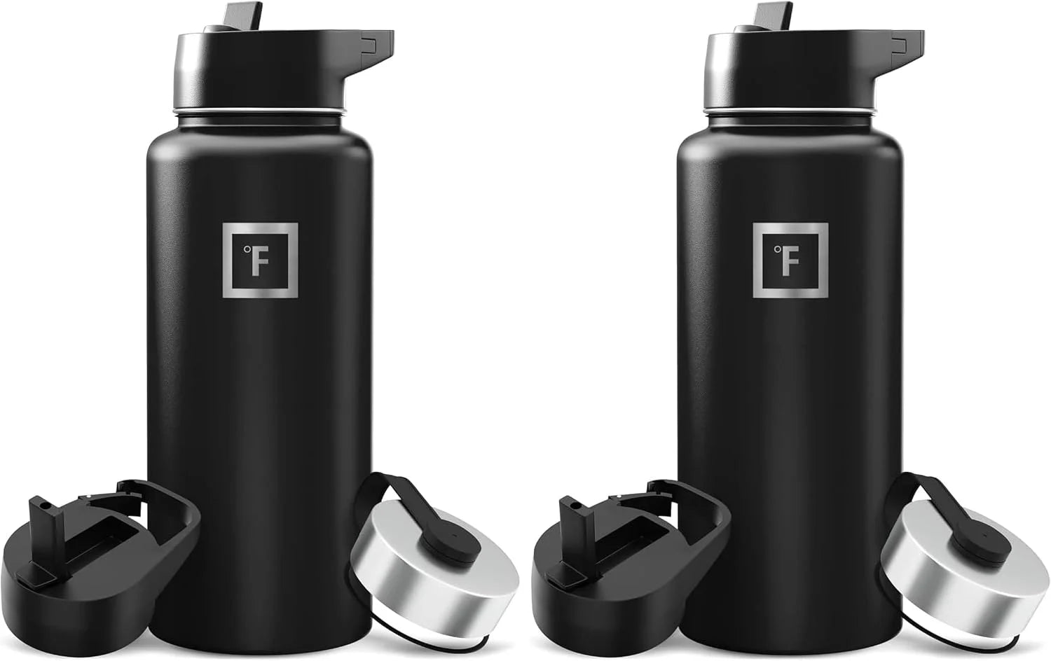Lumi Discount FLASK 32 oz Wide Mouth Water Bottle with 3 Lids - Image 2