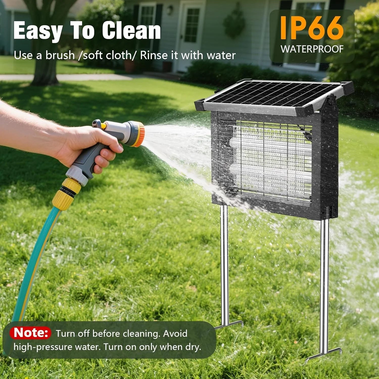 Lumi Discount Bug Zapper Outdoor, 4500V Mosquito Zapper Waterproof with Panel Sensor Electric Fly Zapper Rechargeable Mosquito - Image 3