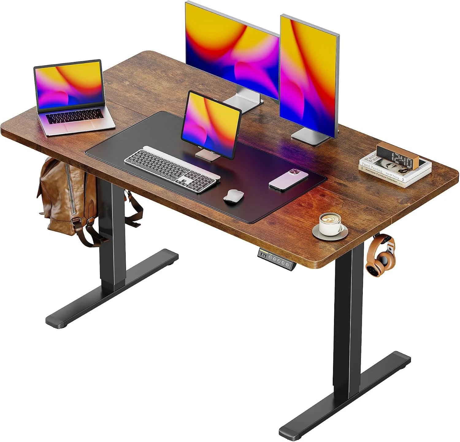 Discount 55 x 28 Large Electric Standing Desk, Height Adjustable Computer Desk, 27.6 Deep Desktop - Image 7
