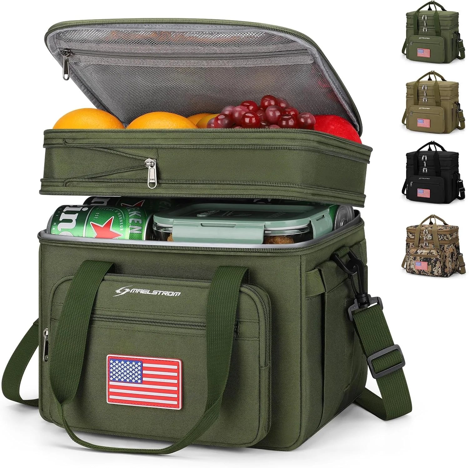 Discount 23L Insulated Lunch Box, Expandable Double Deck Cooler Bag