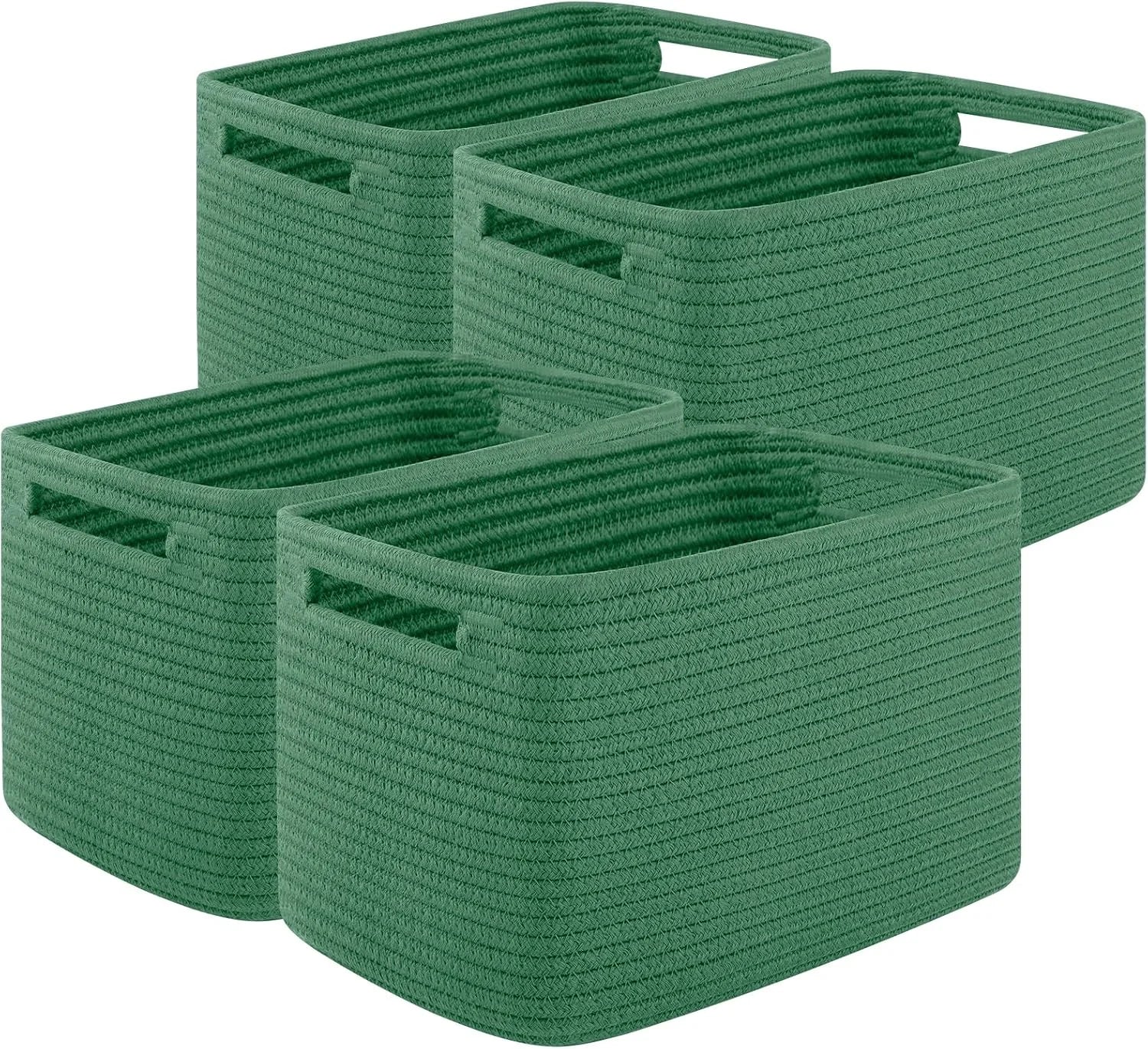 Discount 4Packs Natural Cotton Rope Storage Baskets for Organizing Toys, Clothes, Towels & Books, Soft Versatile Organizers - Image 7