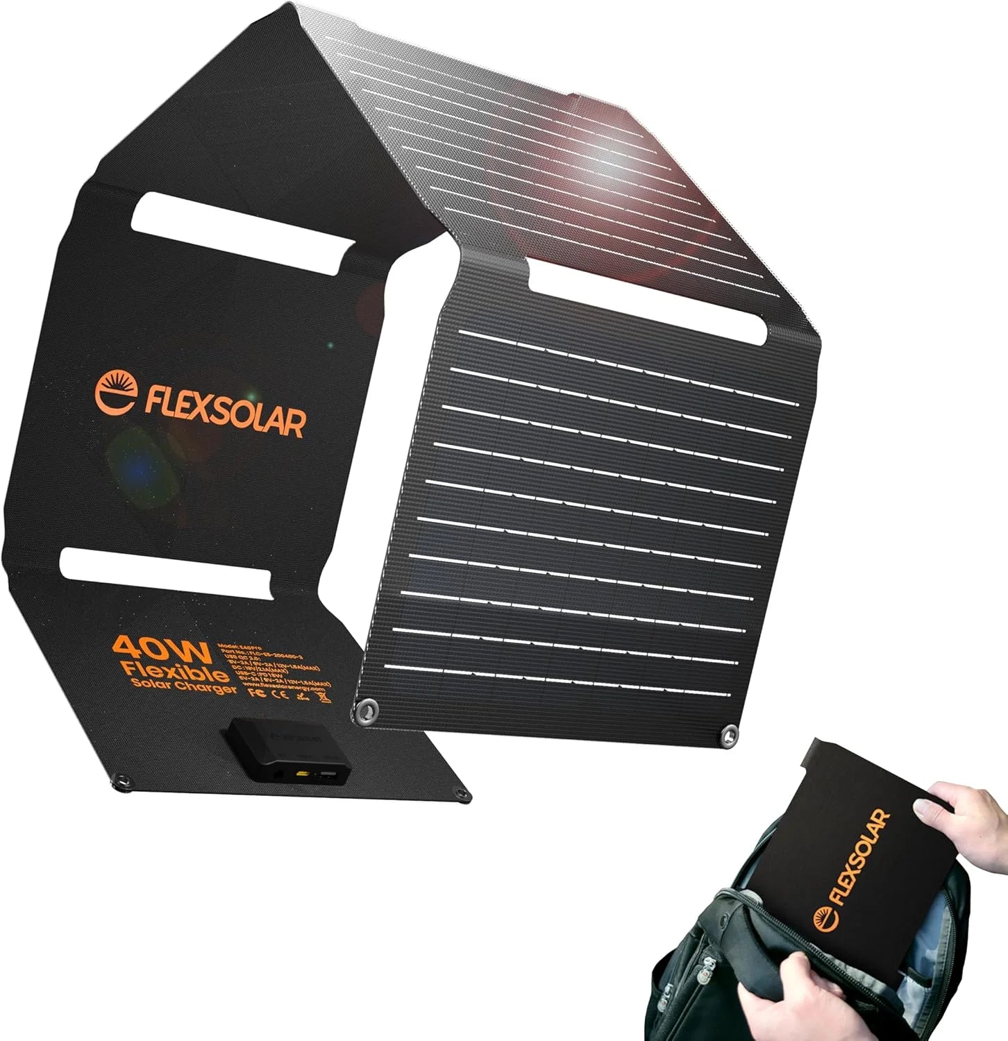 Lumi Discount FlexSolar 100W Portable Solar Panels Chargers with PD3.0 USB-C, QC3.0 USB-A and DC Outputs Foldable IP67 Waterproof - Image 3