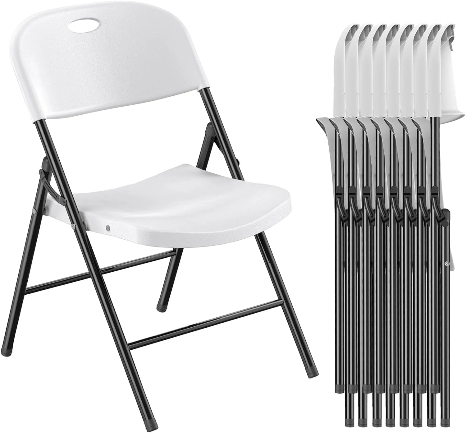 Lumi Discount 350 Weight Limit Heavy Duty Plastic Folding Chair with Reinfoced Steel Frame for Indoor and Outdoor, Wedding - Image 5