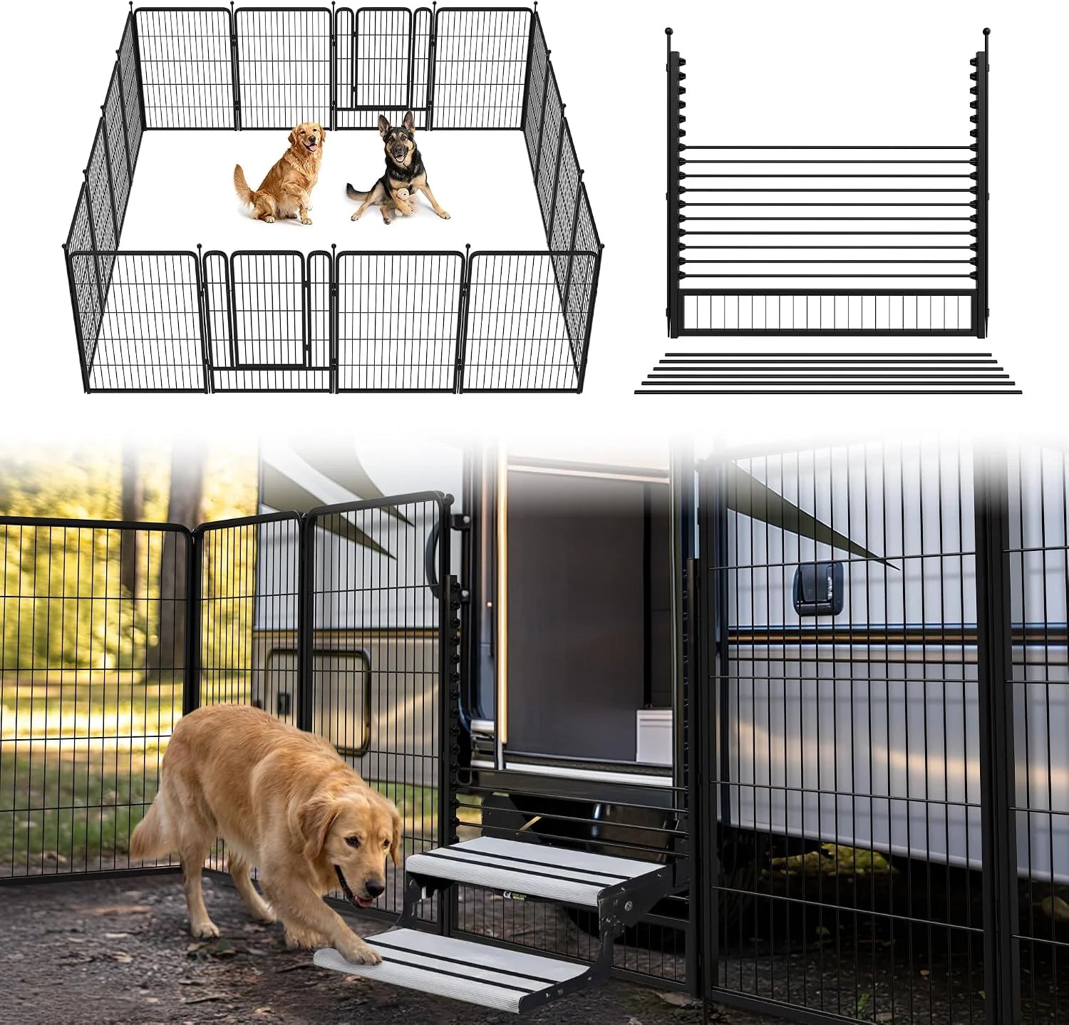 Discount Rollick Dog Playpen, Indoor, 24 H, 8 Panels - Image 54