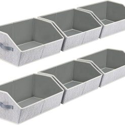 Alternative view of Discount Homsorout Closet Organizers Bins 6 Packs, Large Closet Shelf Organizer with Handles, Fabric Trapezoid Storage