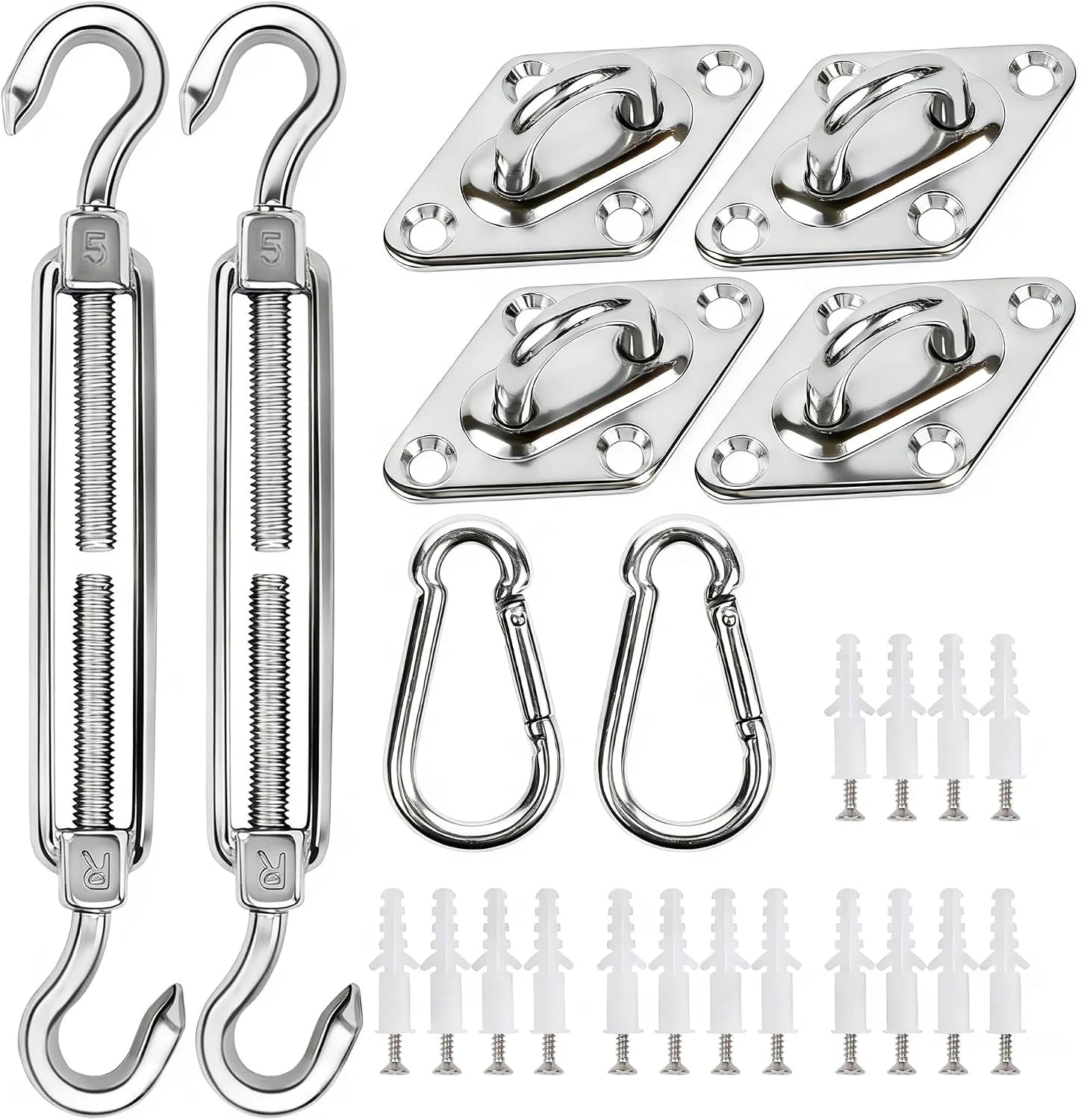 Discount 44 Pcs Shade Sail Hardware Kit 6 Inch Outdoor Sun Sail Accessories - Image 6