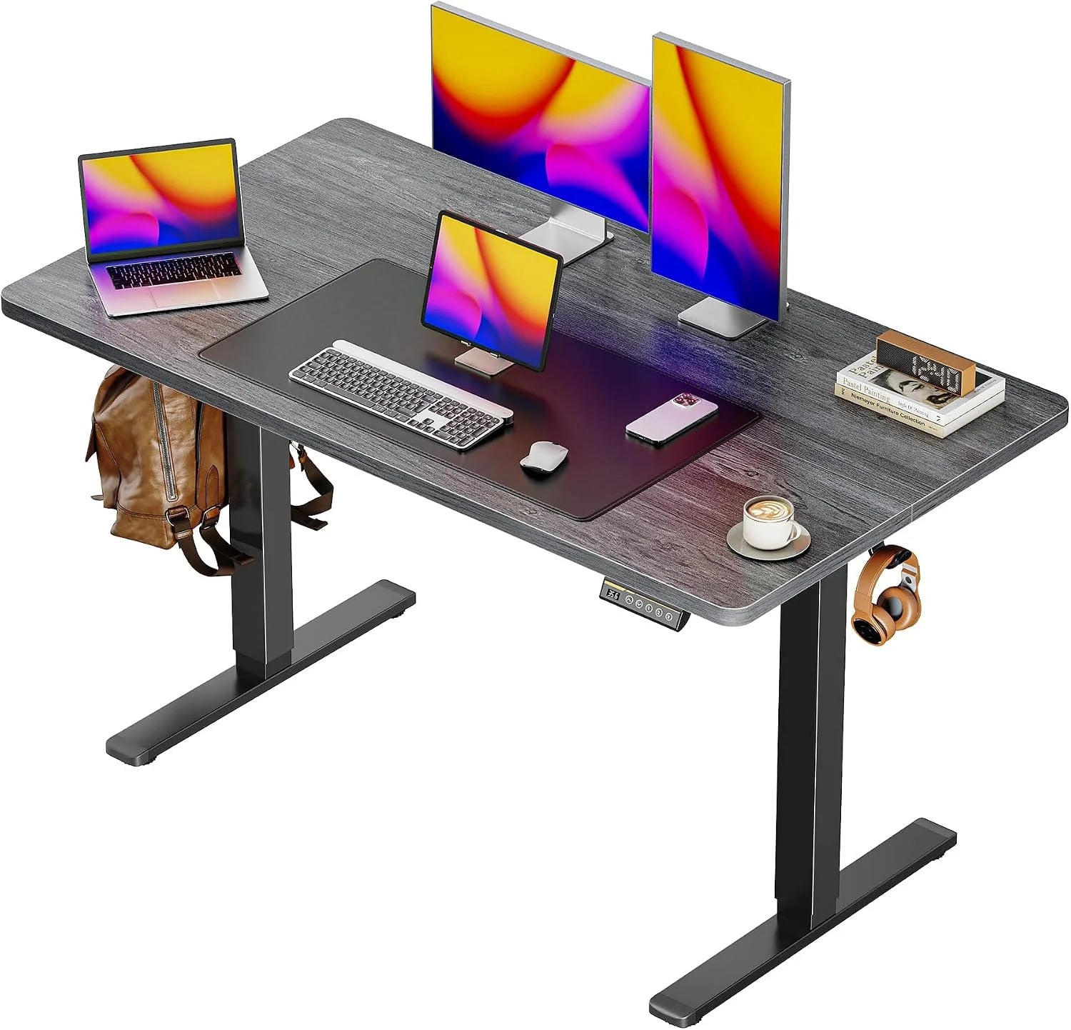 Discount 55 x 28 Large Electric Standing Desk, Height Adjustable Computer Desk, 27.6 Deep Desktop - Image 4
