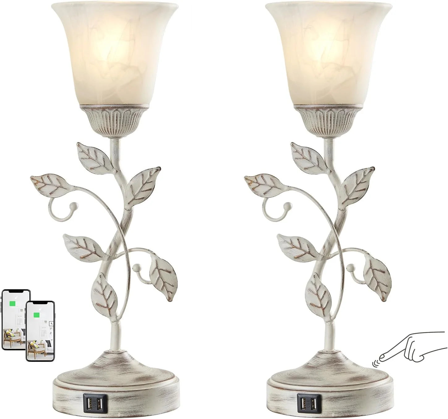 Discount Touch Control Table Lamp with 2 USB Charging Ports, Dimmable, Bulb Included - Image 8