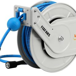 Alternative view of Lumi Discount Pressure Washer Hose Reel with Hose, 1/4 x 60ft Retractable Power Washer Hose Reel, Heavy Duty Hose Reel Auto