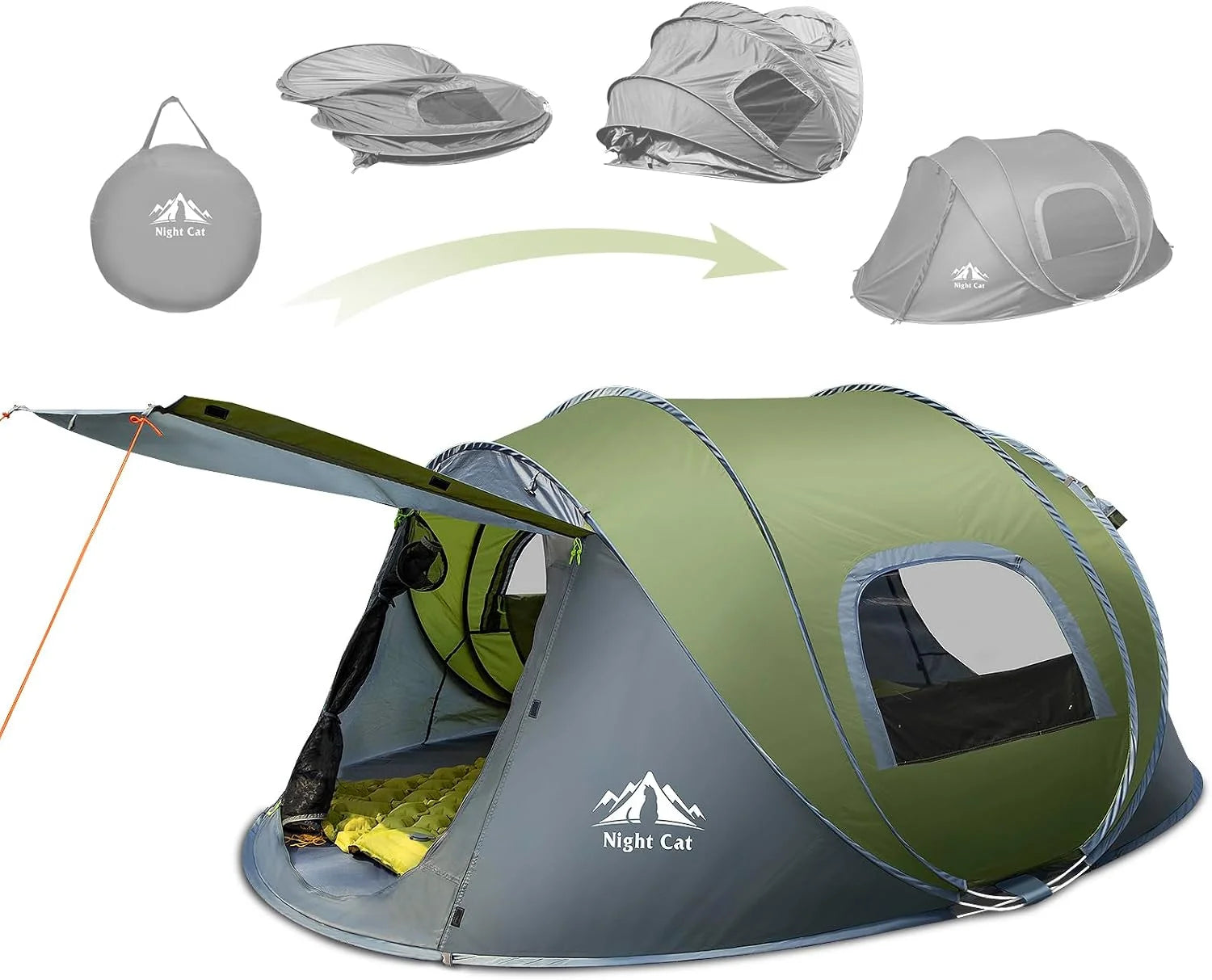 Lumi Discount Cat Pop-up Camping Tent: 2 Person Tent Waterproof Instant Easy Setup Family Tent - Image 2