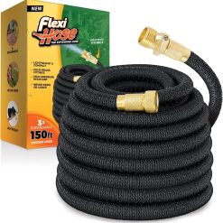 Lumi Discount Flexi Hose Lightweight Expandable Garden Hose, 100FT -Retractable Garden Hose, 3/4 Inch Solid Brass Fittings and Double