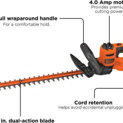 Alternative view of Discount 22 Electric Hedge Trimmer, Lightweight 4.0 Amp Corded Dual Action Shrub Trimmer, High Output Low Vibration
