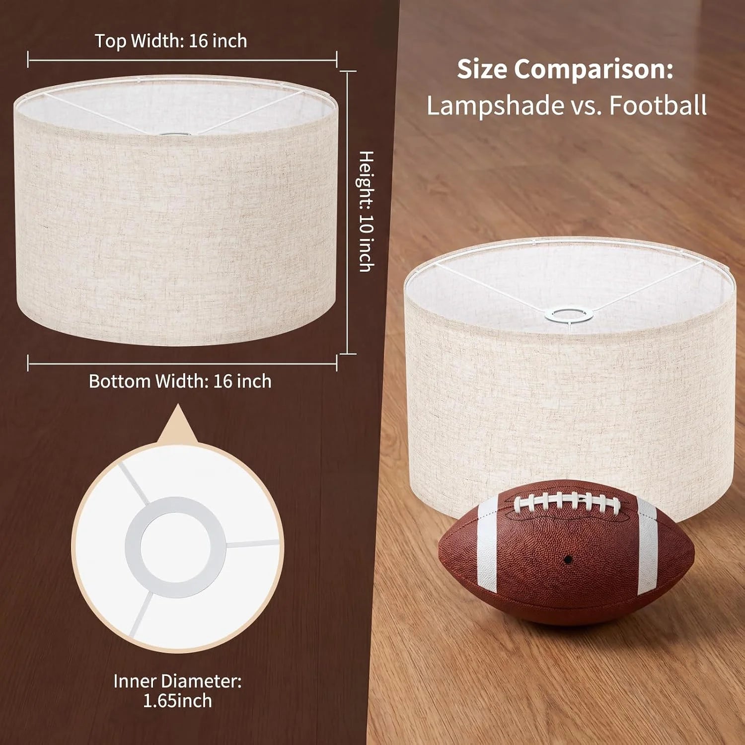 Discount Large Drum Lamp Shade 16 Top x 16 Bottom x 10 High - Image 6