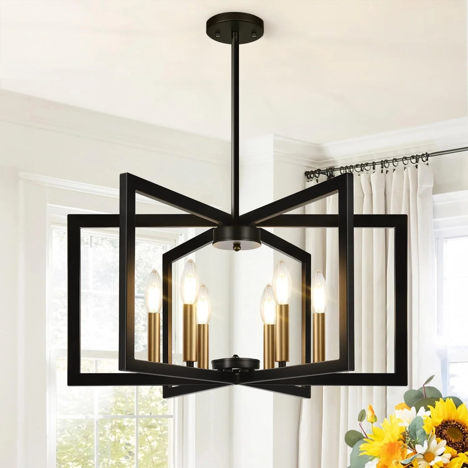 Discount 25-61 Height Adjustable Modern Matte Black Chandelier for Dining Room - Image 8