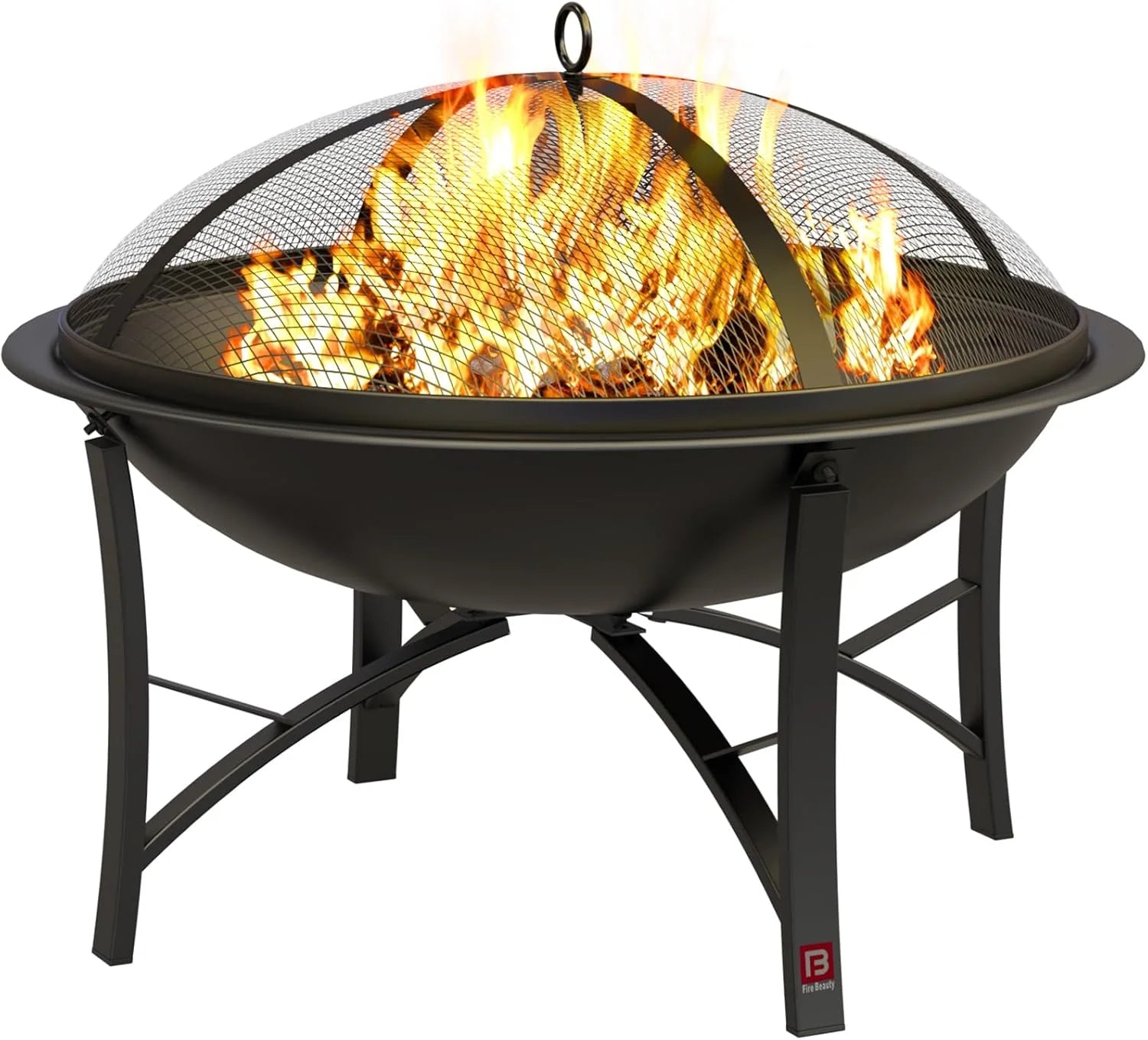 Lumi Discount Fire Beauty Wood Burning Fire Pit, 2-in-1 BBQ Grill for Backyard Camping - Image 2
