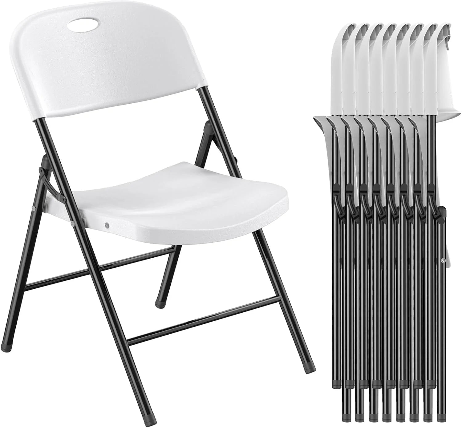 Lumi Discount 350 Weight Limit Heavy Duty Plastic Folding Chair with Reinfoced Steel Frame for Indoor and Outdoor, Wedding - Image 10