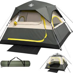 Discount 4 Person Instant Tents for Camping Setup in 50s, Cabin Tent with Rainfly, Waterproof Windproof Camping Tent