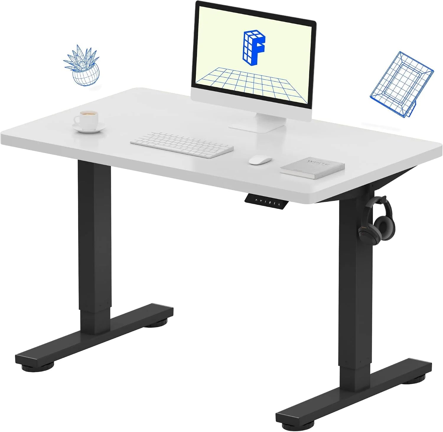 Lumi Discount FLEXISPOT EN1 One-Piece Standing Desk, Electric Adjustable with 4 Memory Presets, 176 LBS Capacity, 48x24 Black - Image 17