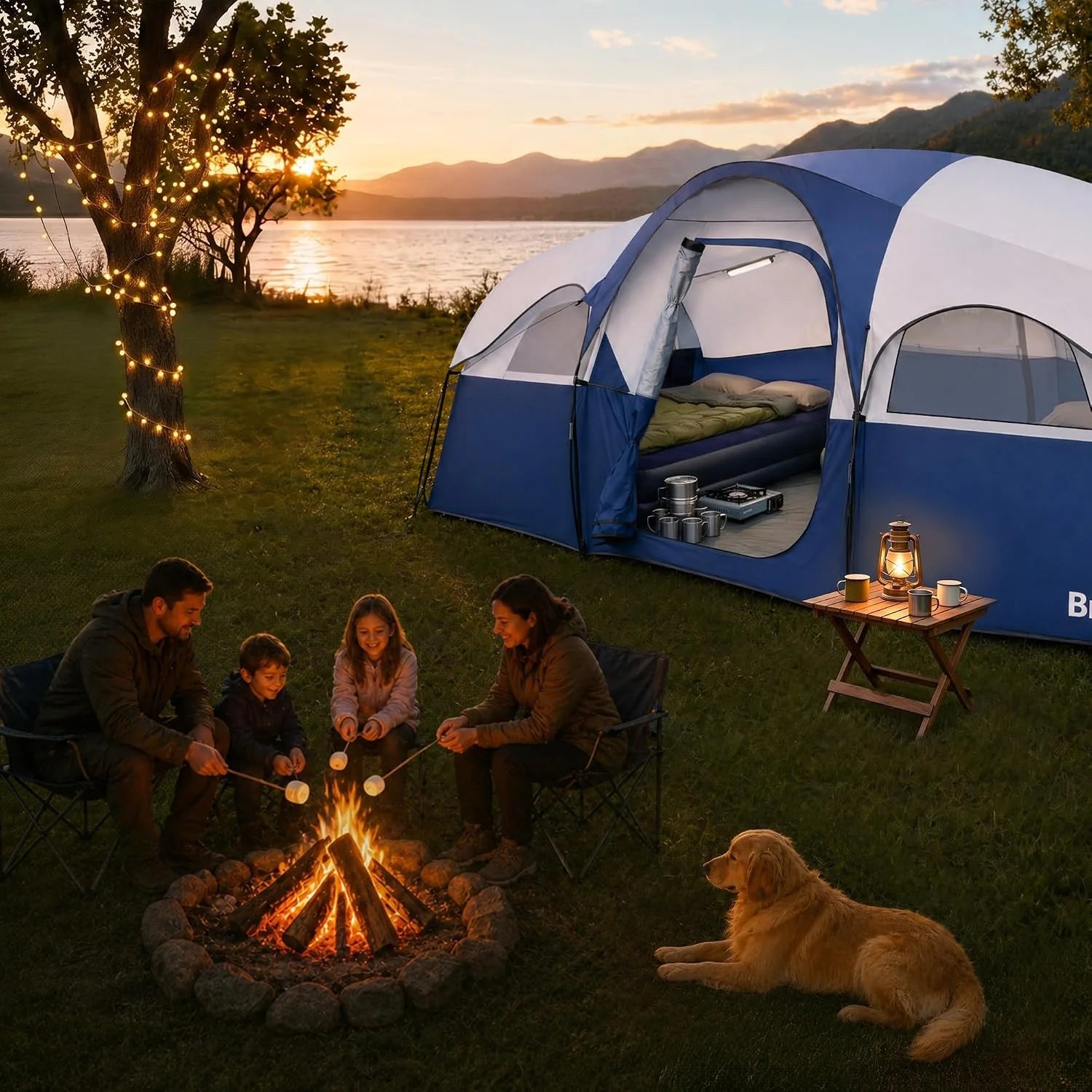 Lumi Discount Camping Tent for 8 Person, PU3000MM Waterproof Family Tent with Rainfly, Large Roomy 3 Room Camping Tents - Image 8