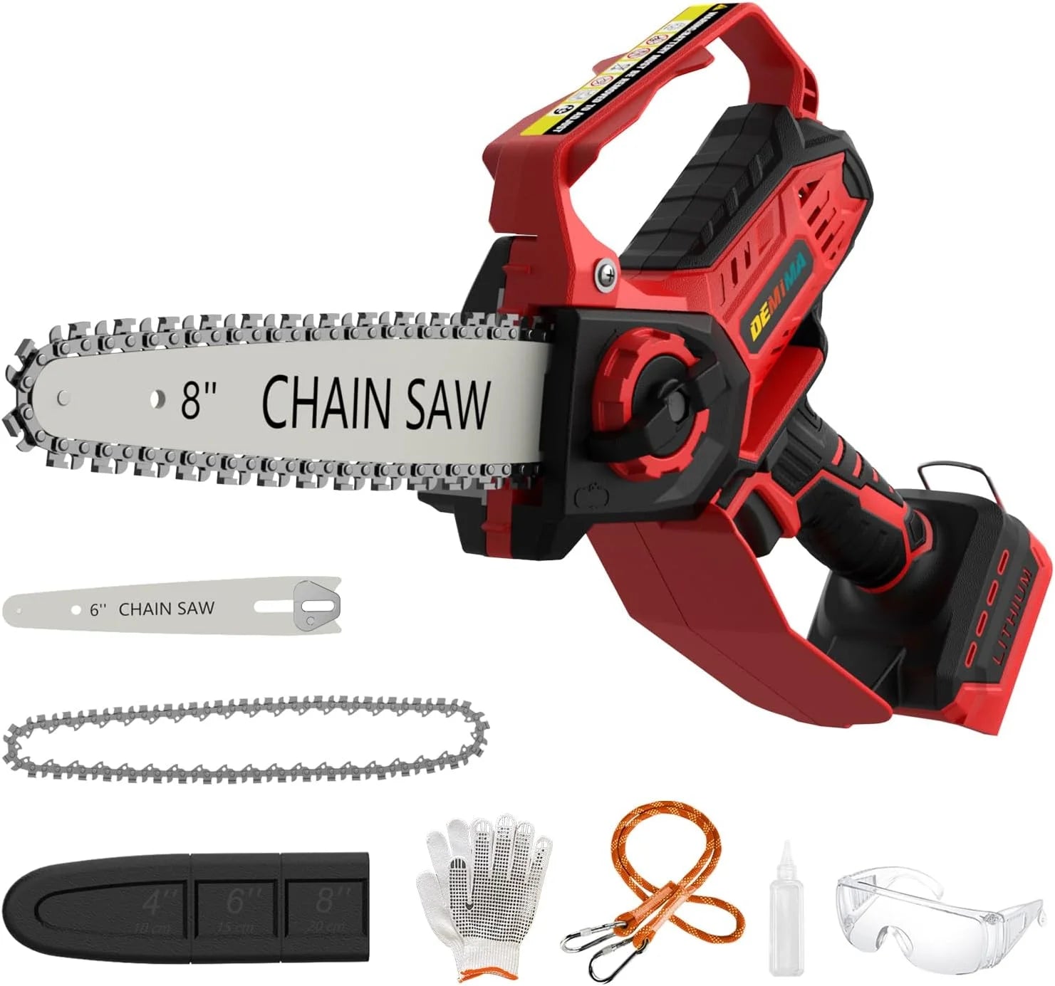 Lumi Discount Chainsaw for Milwaukee Battery, 8-Inch and 6-Inch 2-in-1 Cordless Electric Chainsaw with Brushless Motor and Auto-Oiler - Image 3