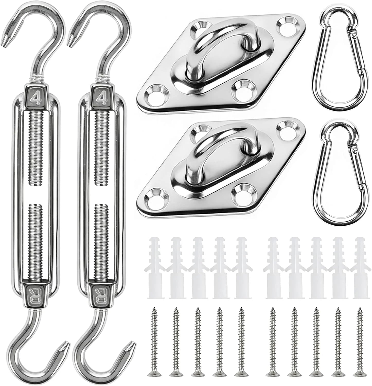 Discount 44 Pcs Shade Sail Hardware Kit 6 Inch Outdoor Sun Sail Accessories - Image 2