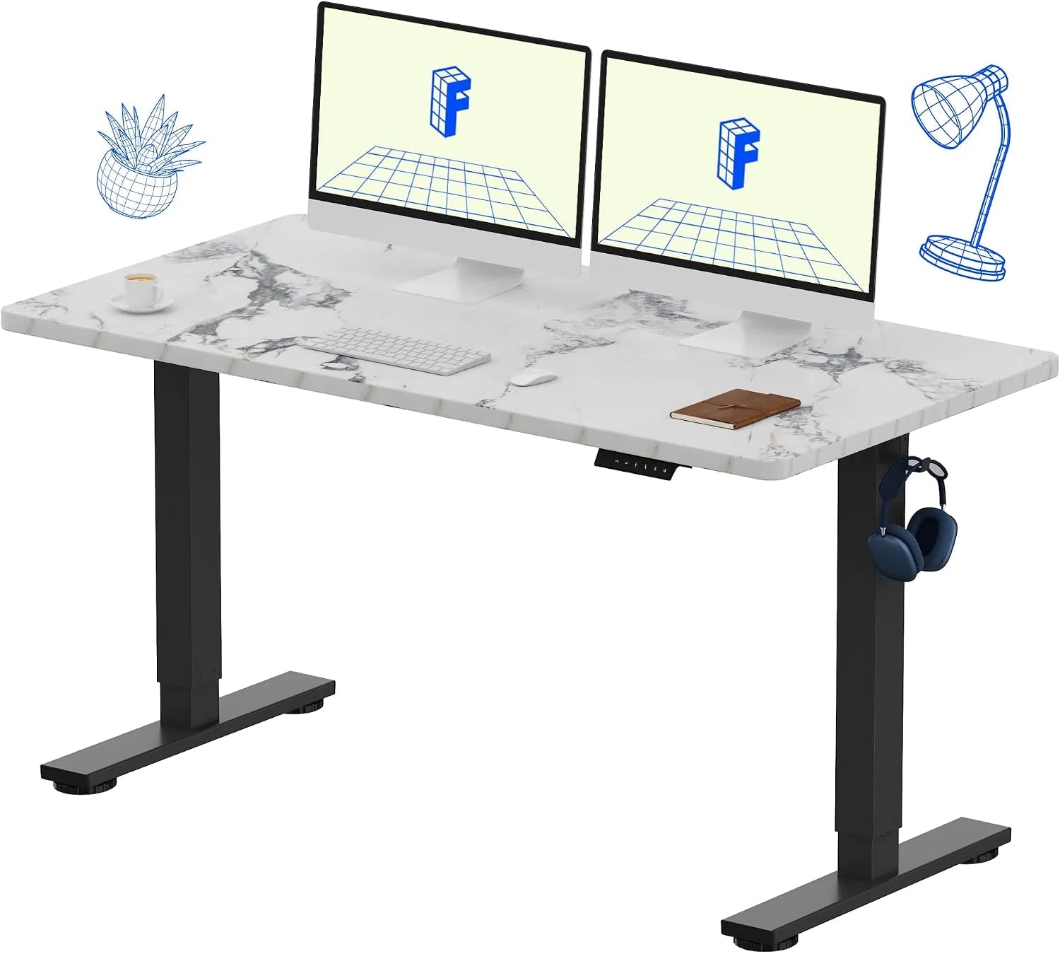 Lumi Discount FLEXISPOT EN1 One-Piece Standing Desk, Electric Adjustable with 4 Memory Presets, 176 LBS Capacity, 48x24 Black - Image 42