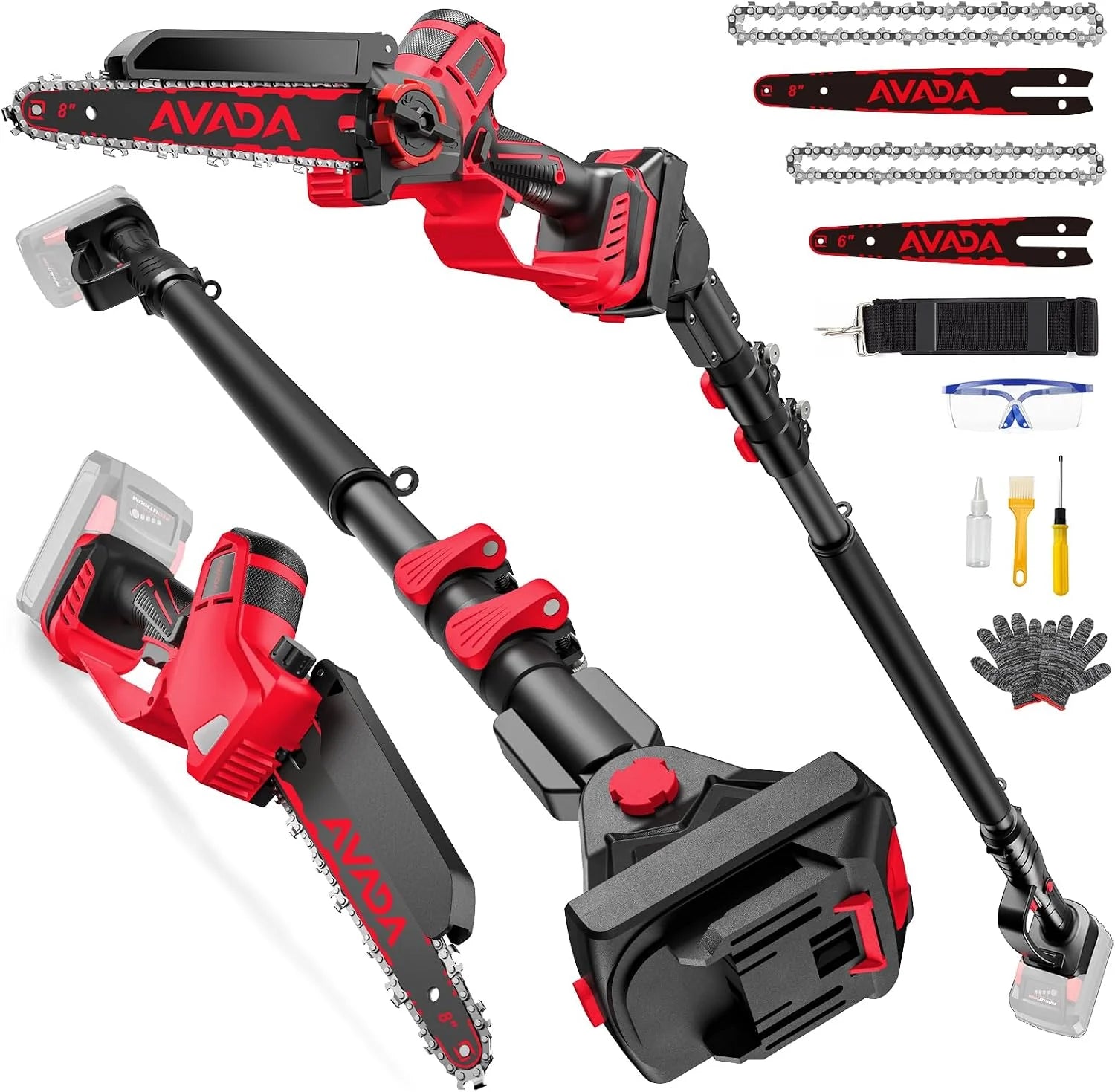 Discount 2-IN-1 Cordless 8-Inch Pole Saw & Chainsaw for Milwaukee M18 Battery – 1200W Brushless Motor, Total Reach of Max 15.9 FT - Image 2