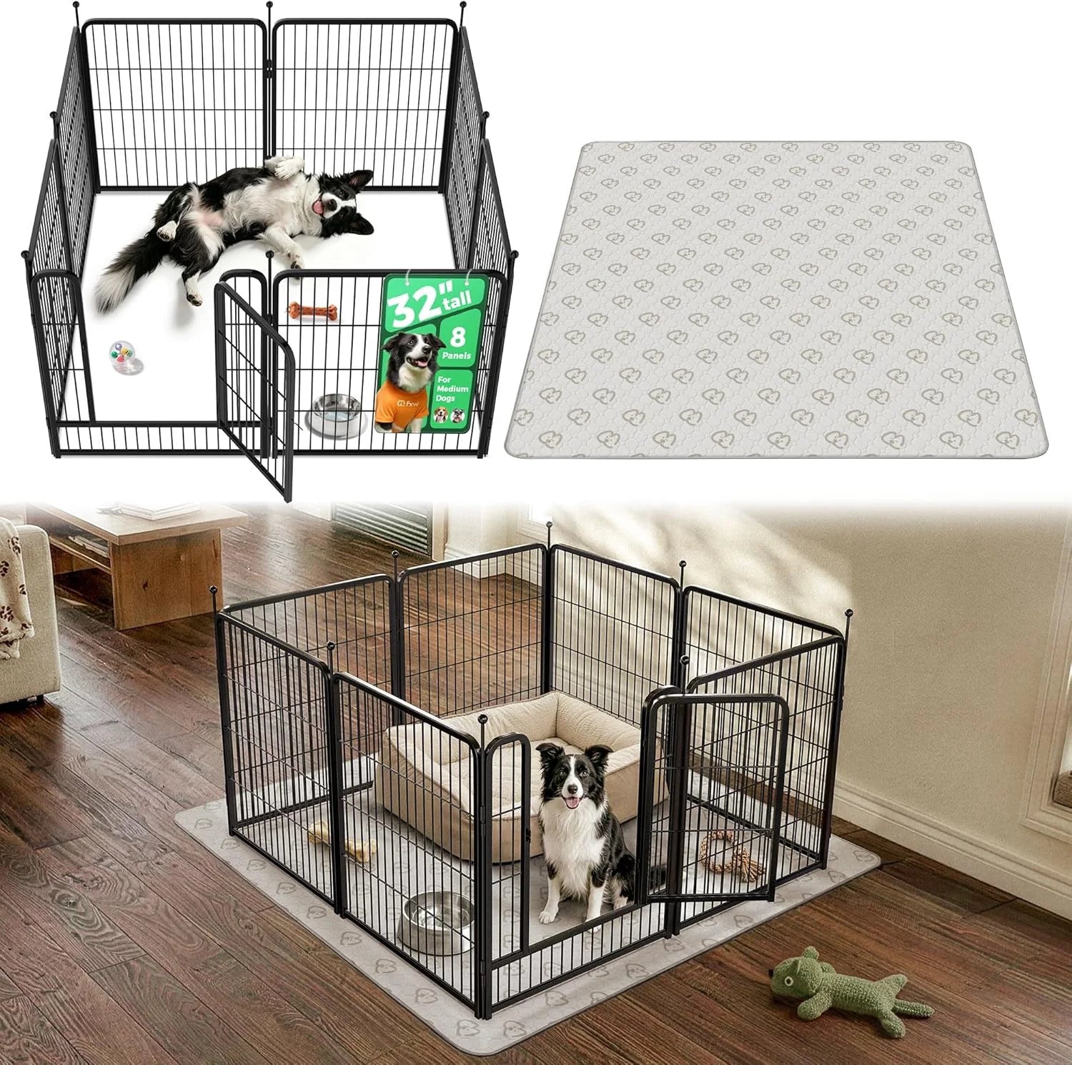 Discount Rollick Dog Playpen, Indoor, 24 H, 8 Panels - Image 51
