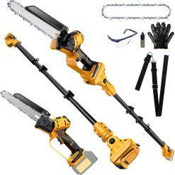 Lumi Discount Cordless 8 Inch Pole Saw & Mini Chainsaw For DE Walt 20V MAX Battery