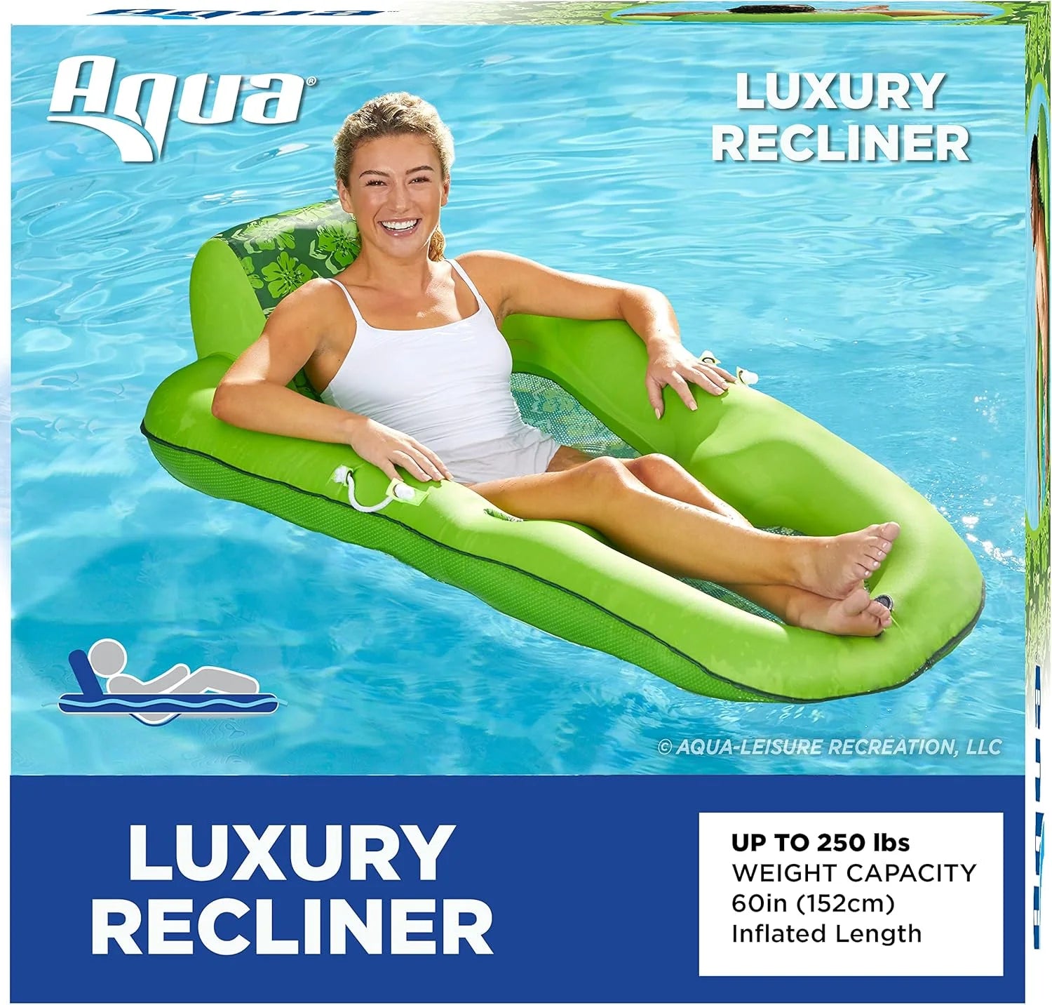 Lumi Discount Campania Ultimate 2-in-1 Pool Float Lounge, Extra Large, Inflatable Pool Floats for Adults with Adjustable Backrest - Image 5