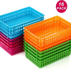 Alternative view of Discount Classroom Storage Baskets Bins, Small Plastic Organizer Basket, Colorful Storage Trays, Crayon Pencil