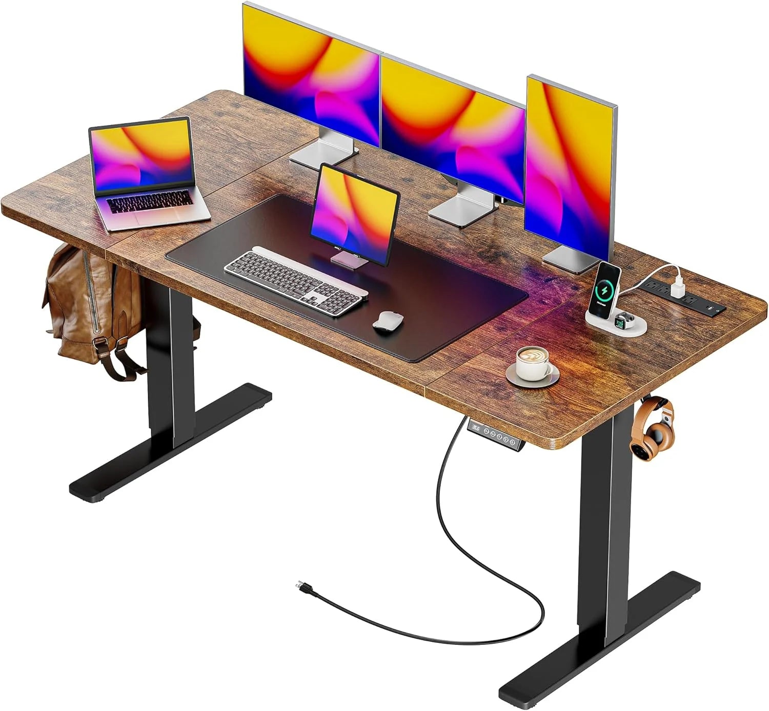 Discount 55 x 28 Large Electric Standing Desk, Height Adjustable Computer Desk, 27.6 Deep Desktop - Image 17