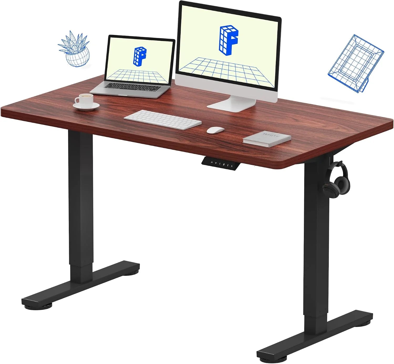 Lumi Discount FLEXISPOT EN1 One-Piece Standing Desk, Electric Adjustable with 4 Memory Presets, 176 LBS Capacity, 48x24 Black - Image 41