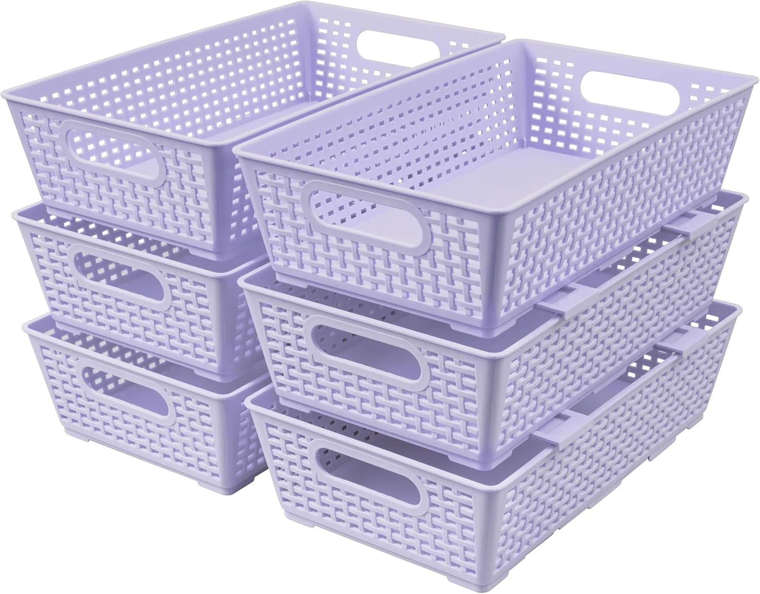 Discount Woven Plastic Basket, Storage Bins for Cabinet, Closet, Shelf - Image 4