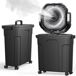 Alternative view of Discount Ausic Outdoor Misting Fan for Outside, 5 Gal 12 Pro Portable Mister Fan with Water Box, 30000mAh Rechargeable Cooling
