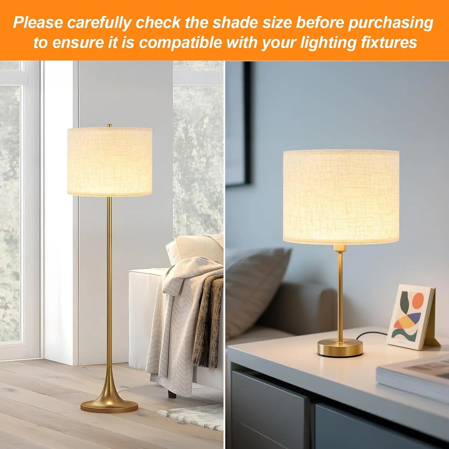 Discount Linen Lamp Shades Set of 2 - Image 3