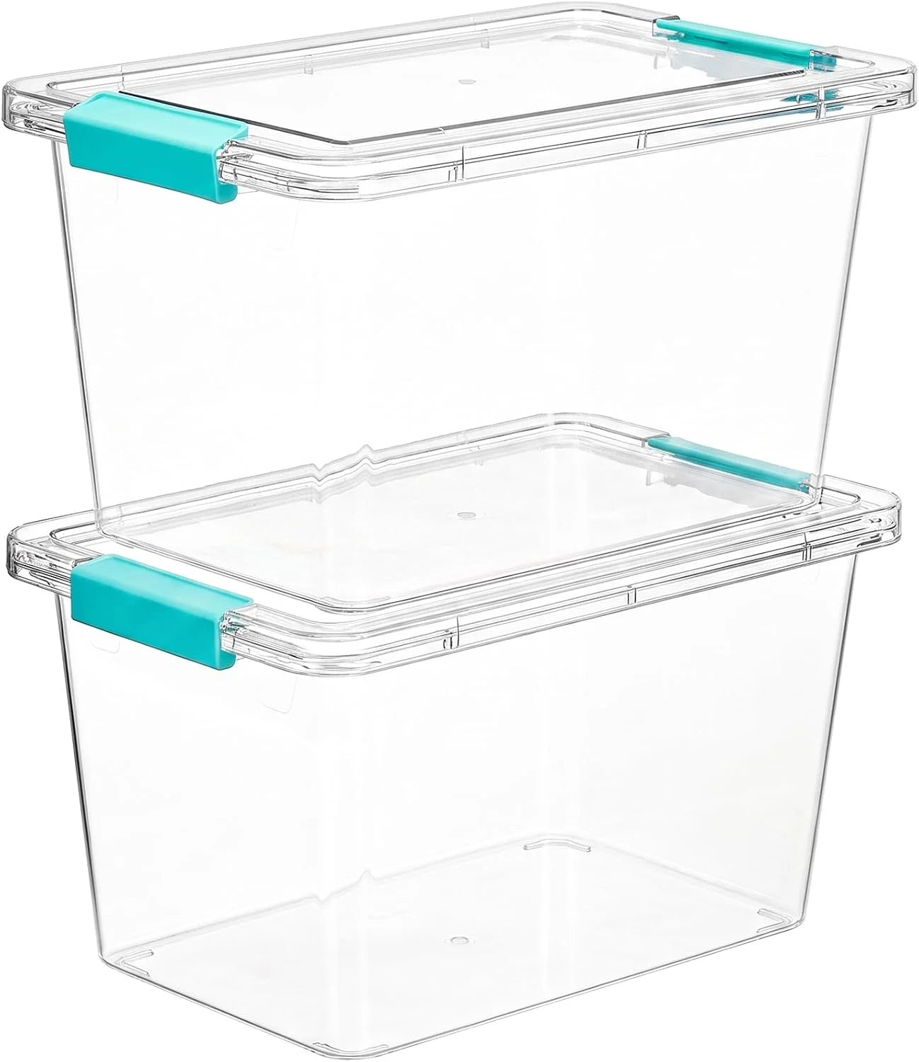 Discount 4 Pack 6 Qt Plastic Storage Bins with Lids, Clear Sensory Bins, Stackable Containers for Organizing School - Image 4