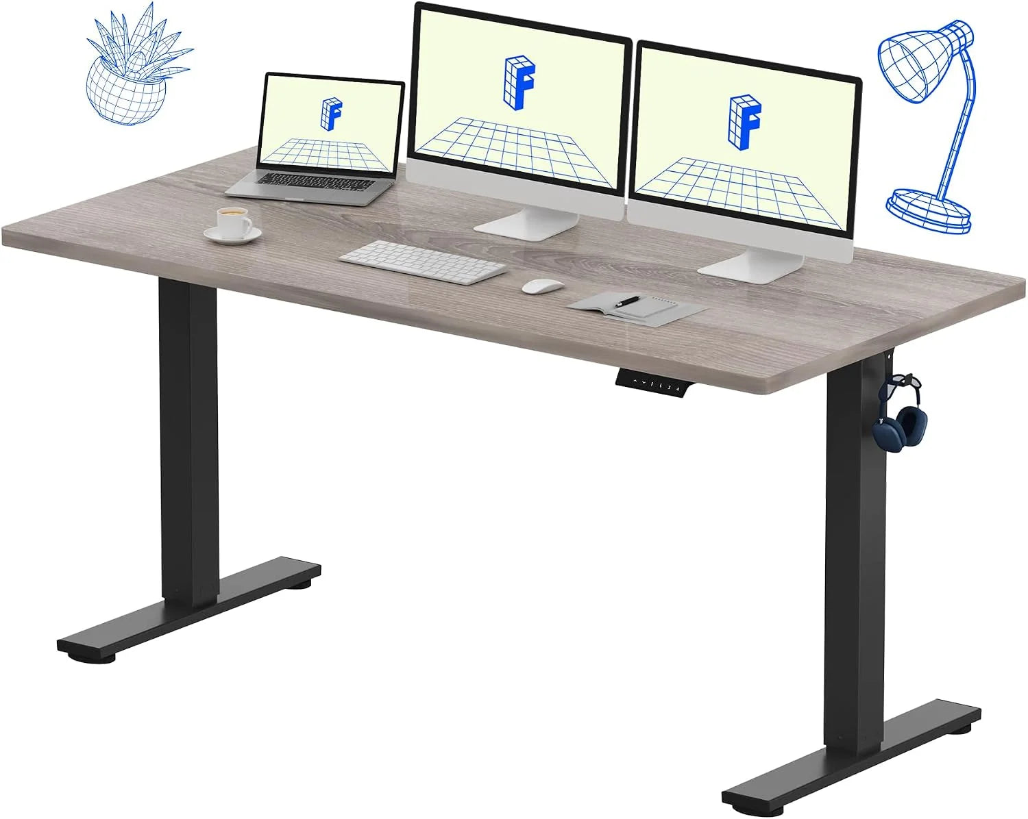 Lumi Discount FLEXISPOT EN1 One-Piece Standing Desk, Electric Adjustable with 4 Memory Presets, 176 LBS Capacity, 48x24 Black - Image 32