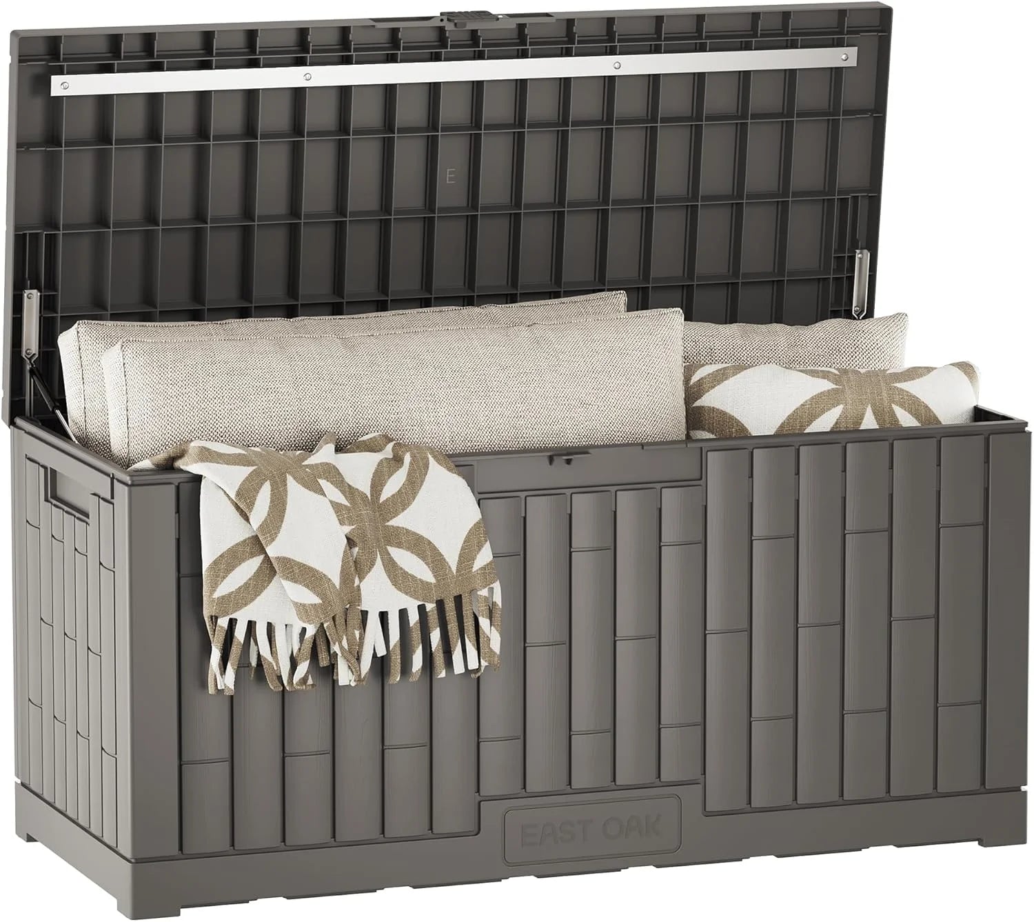 Lumi Discount OAK Outdoor Storage Box, 31 Gallon Deck Box Indoor and Outdoor Use, Waterproof Resin Storage Bin for Package Delivery - Image 6
