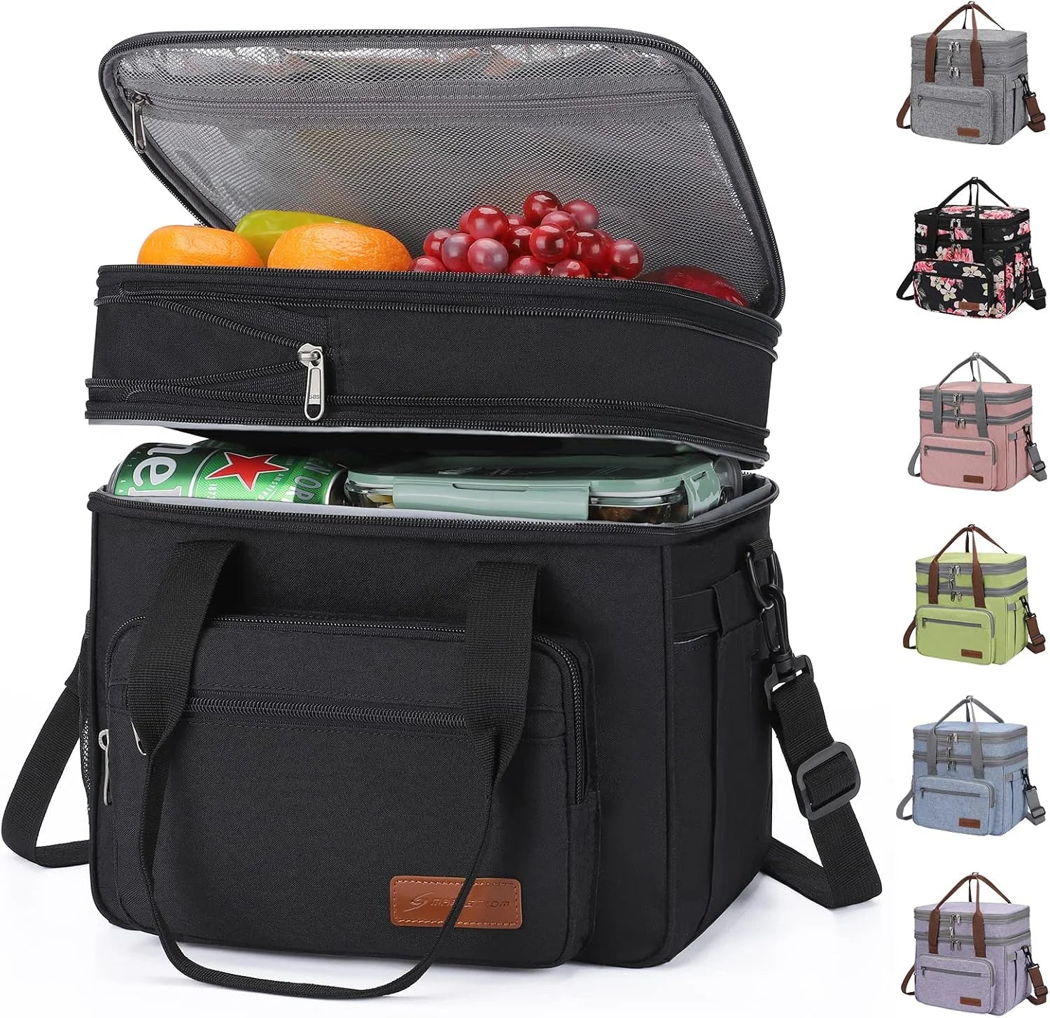 Discount 23L Insulated Lunch Box, Expandable Double Deck Cooler Bag - Image 6