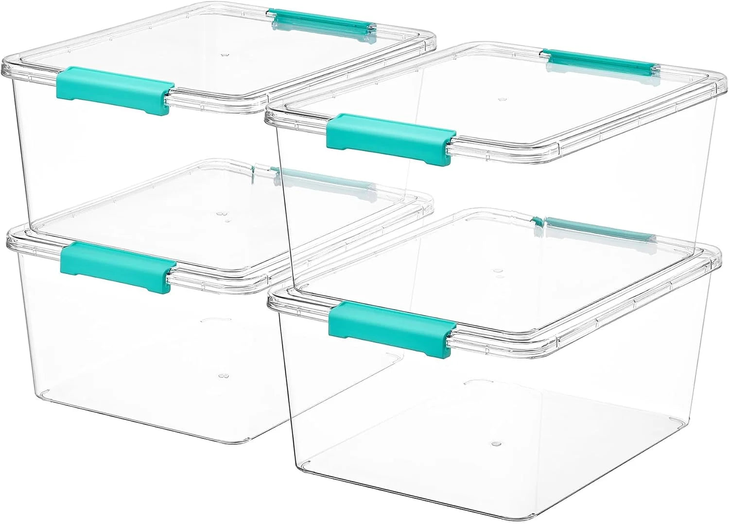 Discount 4 Pack 6 Qt Plastic Storage Bins with Lids, Clear Sensory Bins, Stackable Containers for Organizing School - Image 13