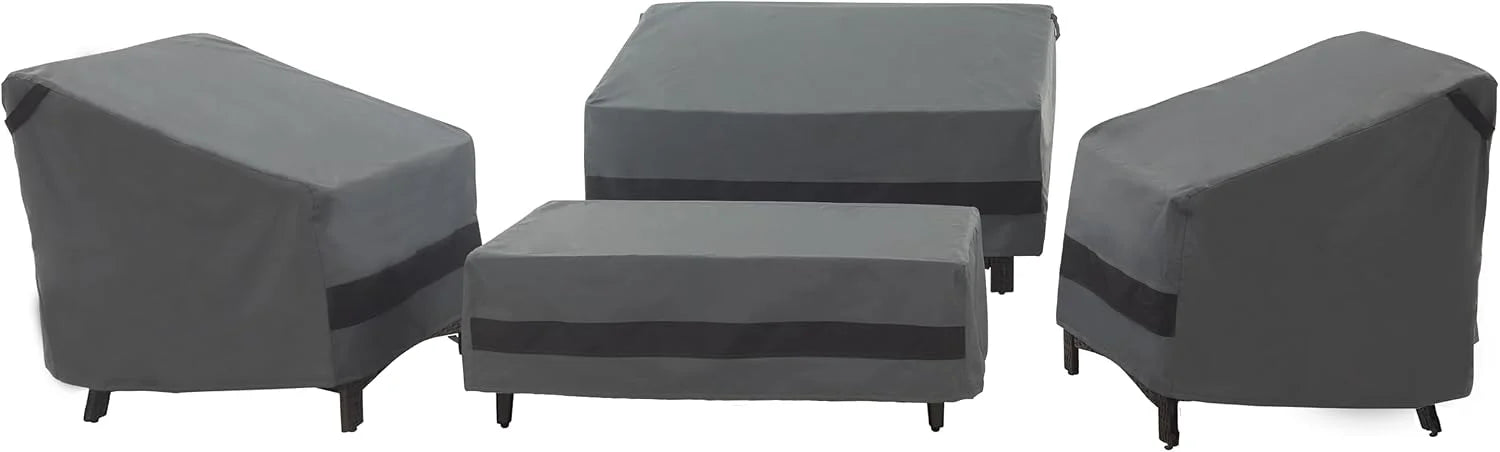 Lumi Discount loriano Patio Furniture Cover Set, 4 Piece Outdoor Furniture Cover Waterproof, 600D Heavy Duty Lawn Patio Set Covers - Image 4