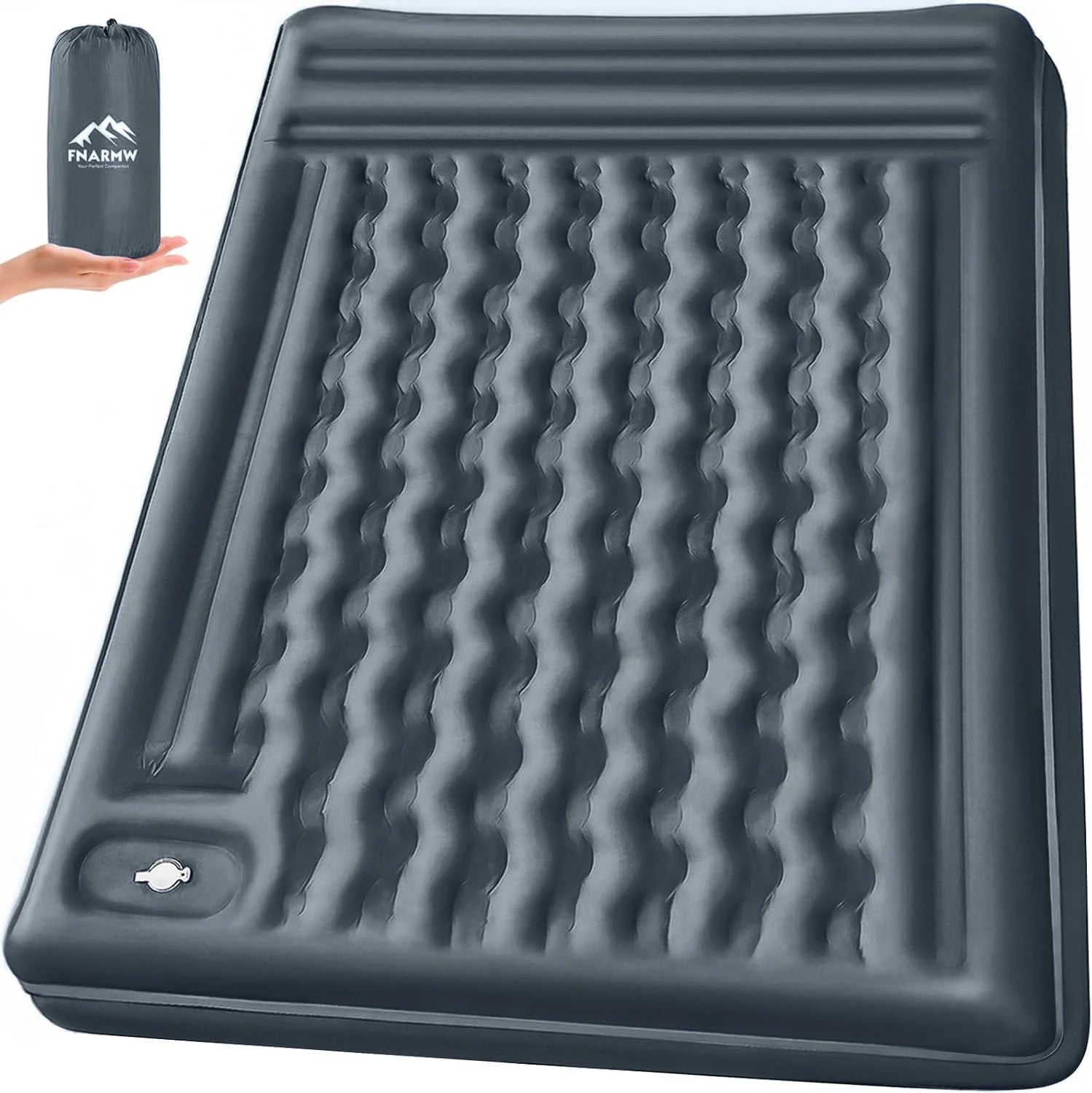 Lumi Discount Double Sleeping Pad Camping, Self Inflating 6" Extra-Thick 2 Person Pillow Built-in Foot Pump Waterproof - Image 2