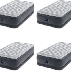 Discount 64417ED 22in Queen Dura-Beam Comfort Plush High-Rise Inflatable Air Mattress with Built in Pump for Travel