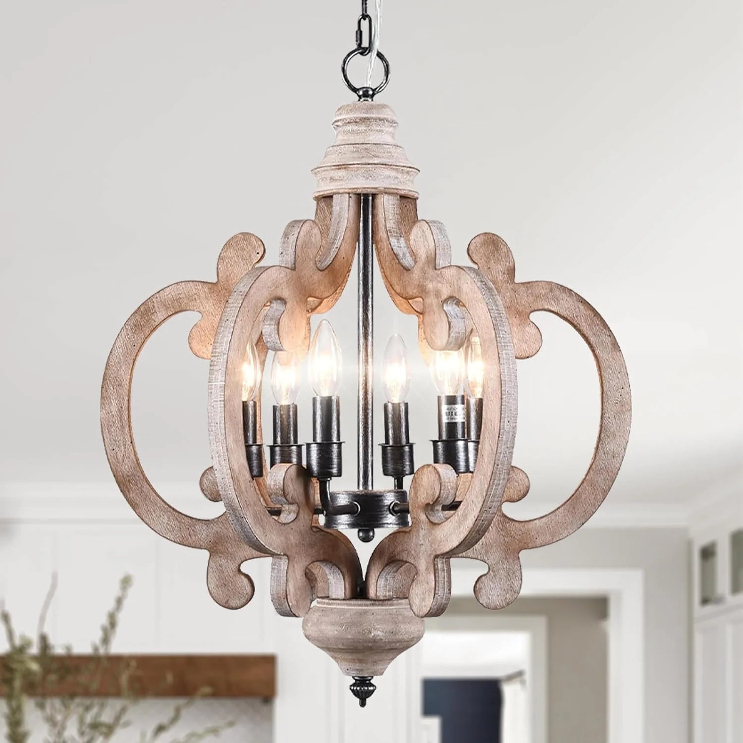 Discount Wood Chandelier Light Fixture - Image 4
