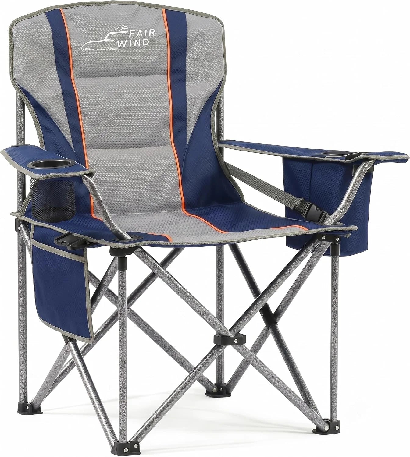 Lumi Discount FAIR WIND 2 Pack Fully Padded Oversized Camping Chair Heavy Duty Lawn Chair Set with Adjustable Lumbar Support - Image 4