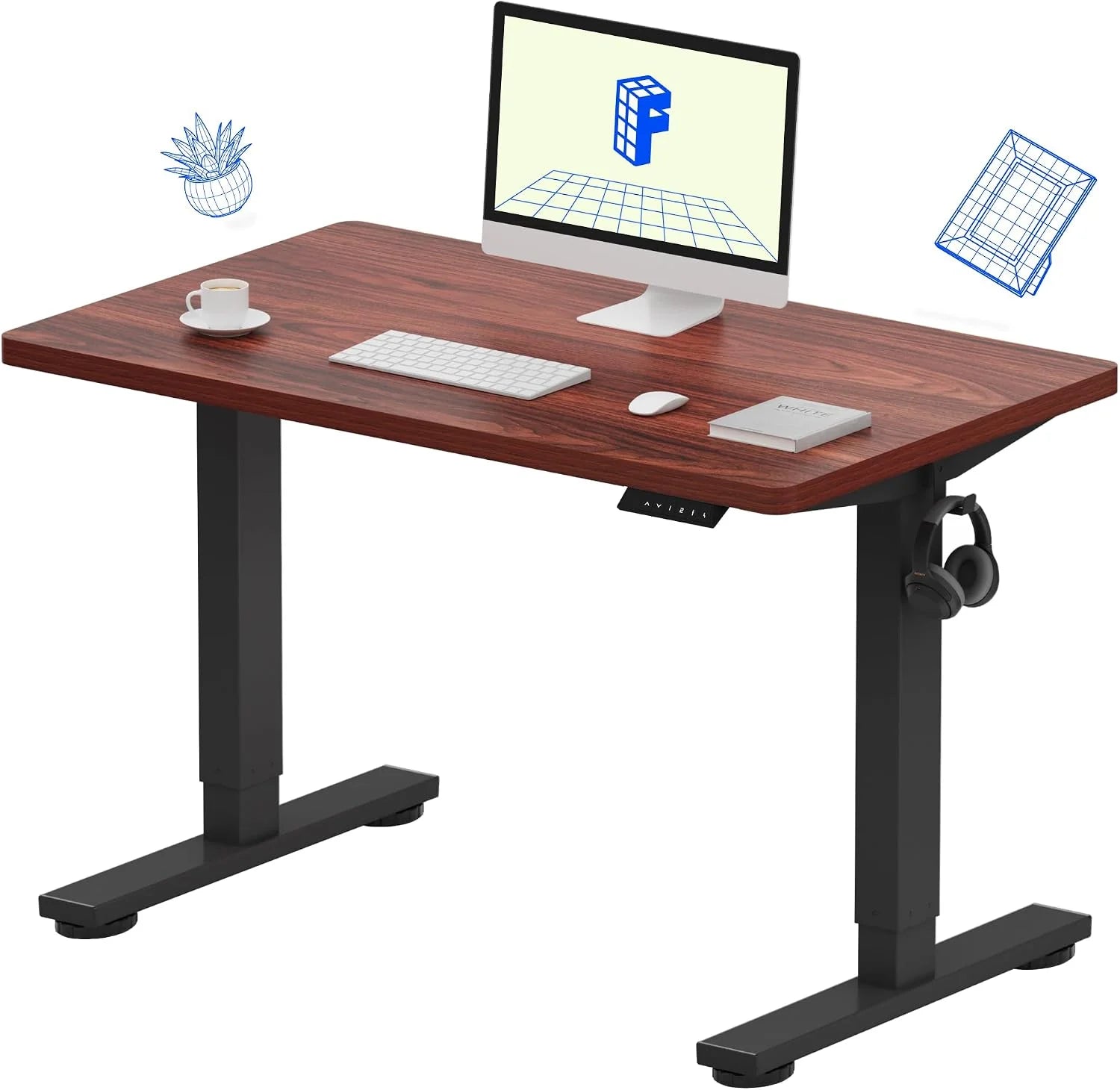 Lumi Discount FLEXISPOT EN1 One-Piece Standing Desk, Electric Adjustable with 4 Memory Presets, 176 LBS Capacity, 48x24 Black - Image 21